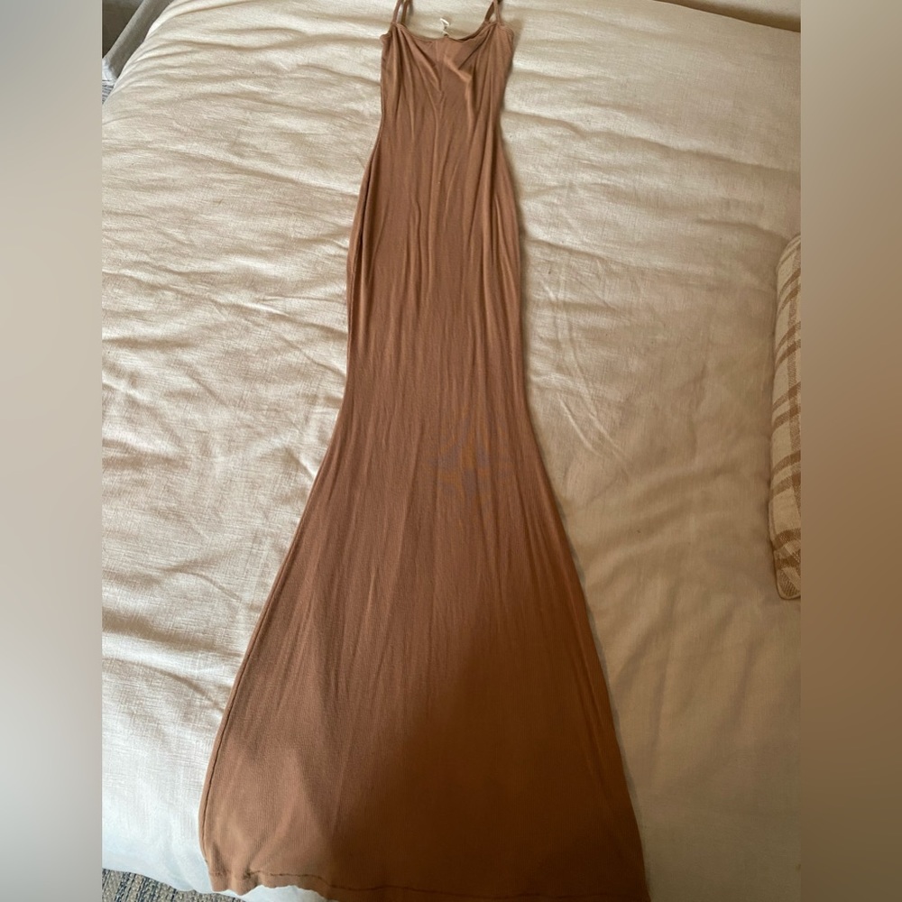 COPY - Brown Ribbed Skims Dress